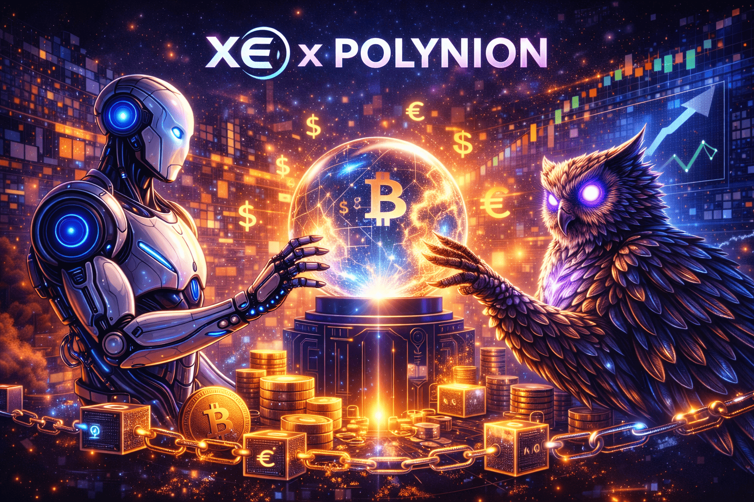 XE Currency Data + Polynion crypto-fiat market prediction