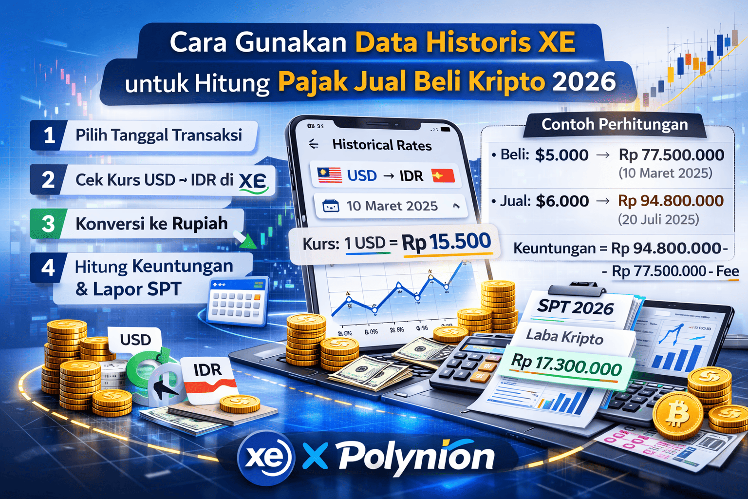 Data Historis XE Pajak Kripto untuk SPT 2026
